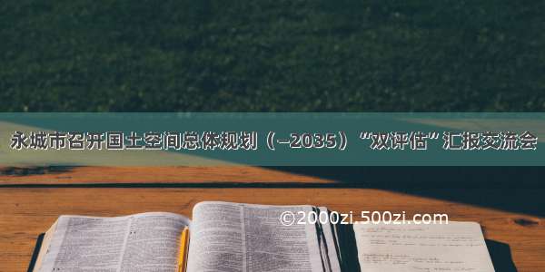 永城市召开国土空间总体规划（—2035）“双评估”汇报交流会