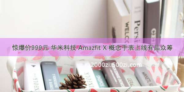 惊爆价999元 华米科技 Amazfit X 概念手表上线有品众筹