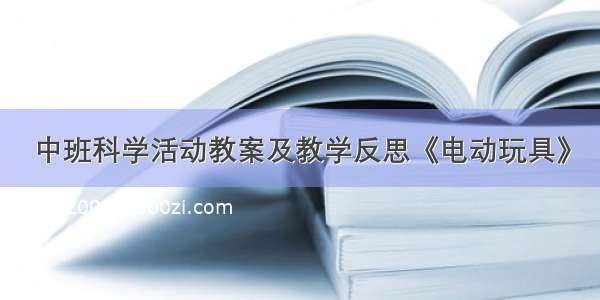 中班科学活动教案及教学反思《电动玩具》