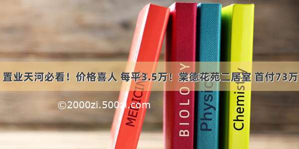 置业天河必看！价格喜人 每平3.5万！棠德花苑二居室 首付73万