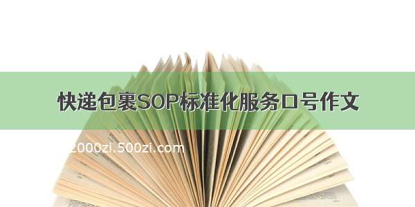 快递包裹SOP标准化服务口号作文