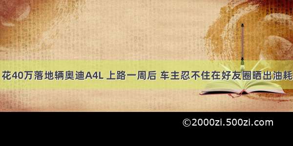花40万落地辆奥迪A4L 上路一周后 车主忍不住在好友圈晒出油耗