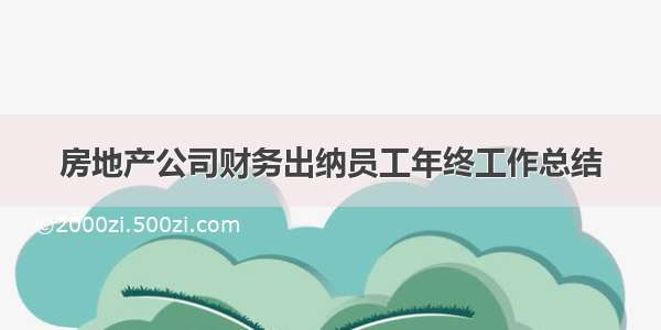 房地产公司财务出纳员工年终工作总结