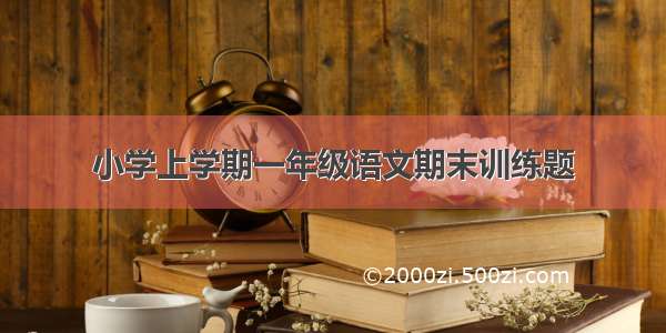 小学上学期一年级语文期末训练题