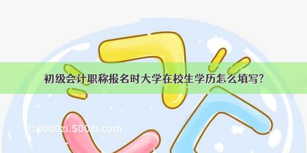 初级会计职称报名时大学在校生学历怎么填写?