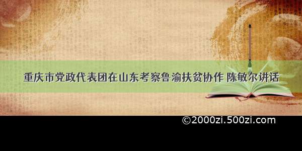 重庆市党政代表团在山东考察鲁渝扶贫协作 陈敏尔讲话