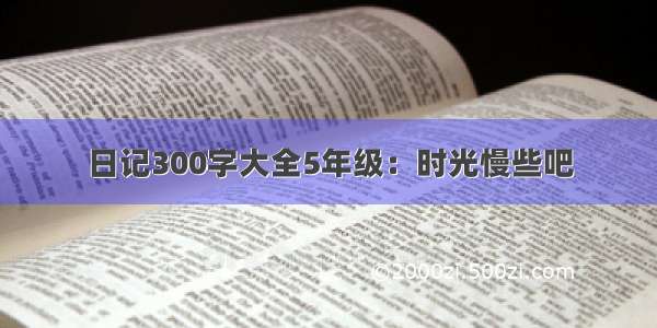 日记300字大全5年级：时光慢些吧