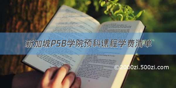 新加坡PSB学院预科课程学费清单