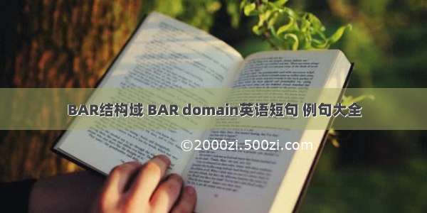 BAR结构域 BAR domain英语短句 例句大全