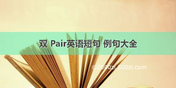 双 Pair英语短句 例句大全