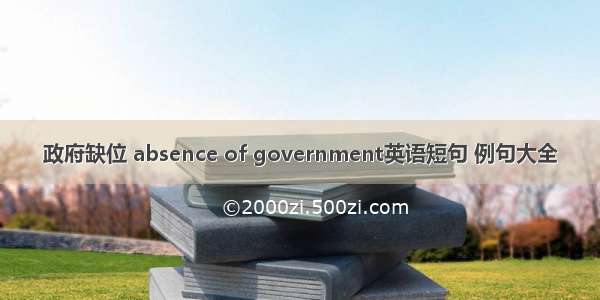 政府缺位 absence of government英语短句 例句大全