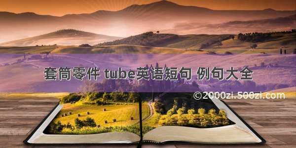 套筒零件 tube英语短句 例句大全