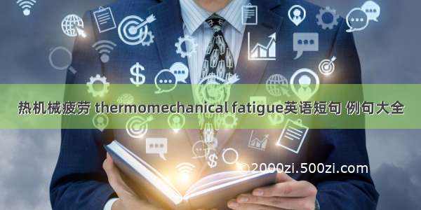 热机械疲劳 thermomechanical fatigue英语短句 例句大全