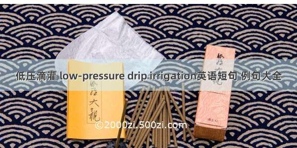 低压滴灌 low-pressure drip irrigation英语短句 例句大全