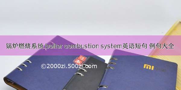 锅炉燃烧系统 boiler combustion system英语短句 例句大全