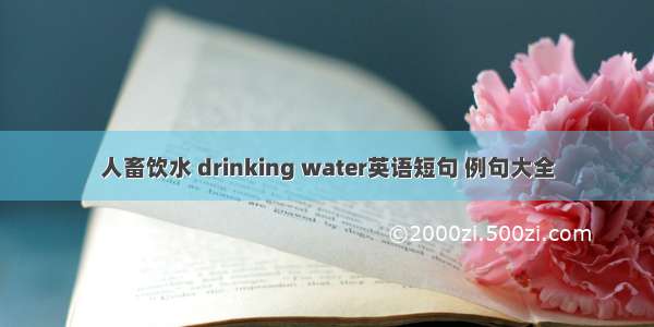 人畜饮水 drinking water英语短句 例句大全