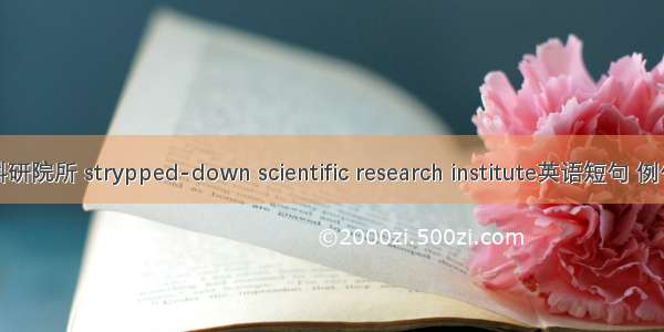 转制科研院所 strypped-down scientific research institute英语短句 例句大全