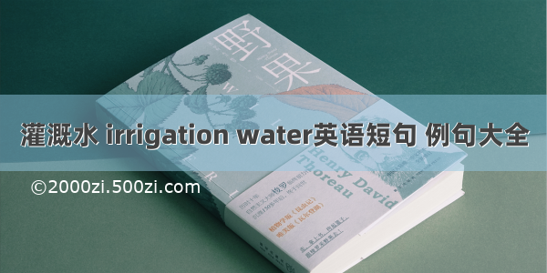 灌溉水 irrigation water英语短句 例句大全