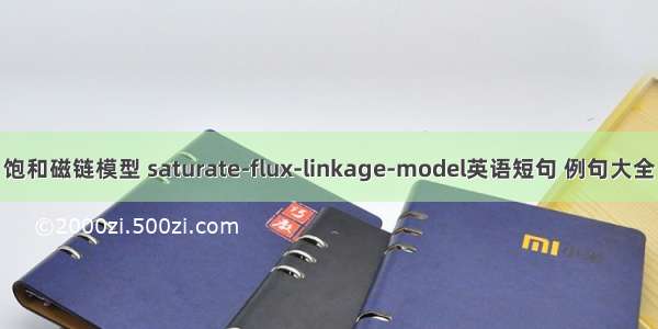 饱和磁链模型 saturate-flux-linkage-model英语短句 例句大全