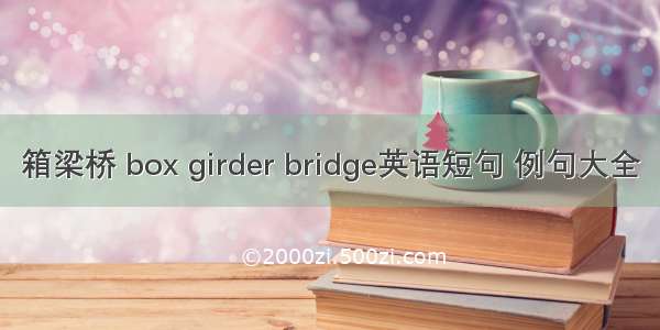 箱梁桥 box girder bridge英语短句 例句大全