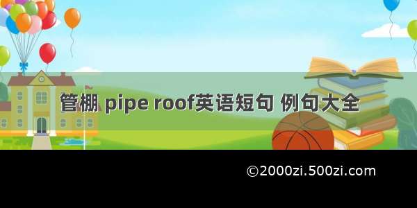 管棚 pipe roof英语短句 例句大全