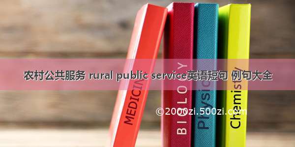 农村公共服务 rural public service英语短句 例句大全