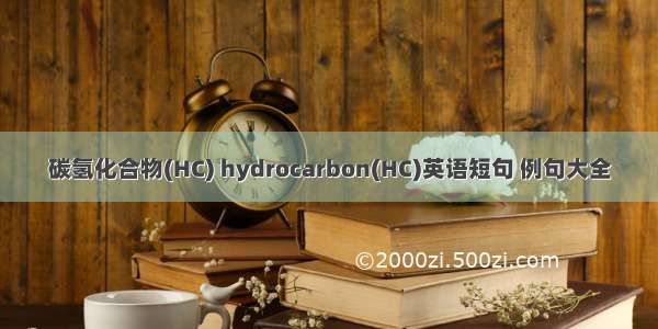 碳氢化合物(HC) hydrocarbon(HC)英语短句 例句大全