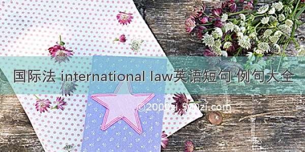 国际法 international law英语短句 例句大全