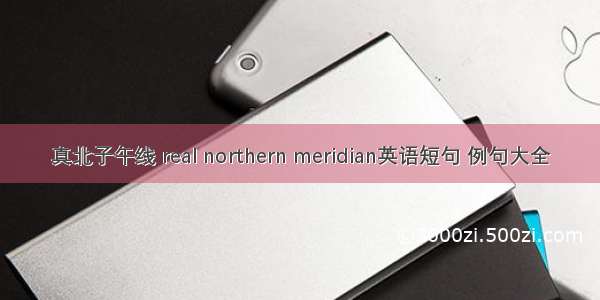 真北子午线 real northern meridian英语短句 例句大全