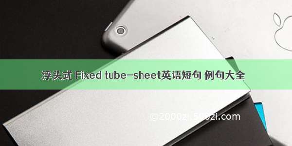 浮头式 Fixed tube-sheet英语短句 例句大全