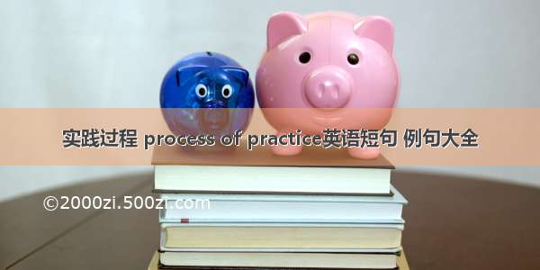 实践过程 process of practice英语短句 例句大全