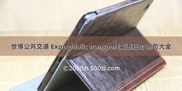 世博公共交通 Expo public transport英语短句 例句大全