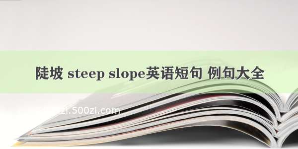 陡坡 steep slope英语短句 例句大全