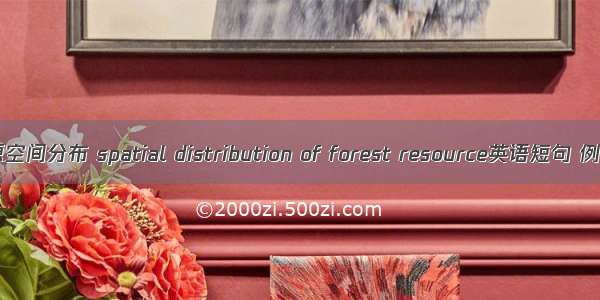 森林资源空间分布 spatial distribution of forest resource英语短句 例句大全