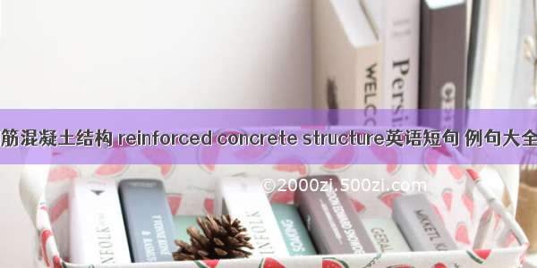 钢筋混凝土结构 reinforced concrete structure英语短句 例句大全