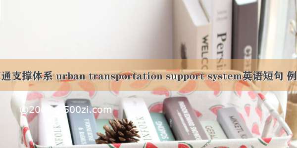 城市交通支撑体系 urban transportation support system英语短句 例句大全