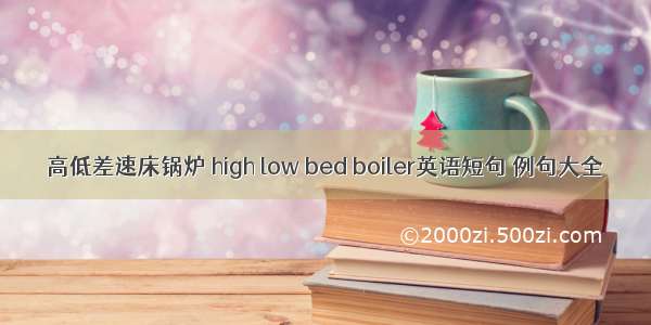 高低差速床锅炉 high low bed boiler英语短句 例句大全