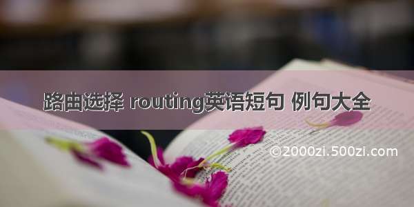 路由选择 routing英语短句 例句大全