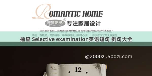 抽查 Selective examination英语短句 例句大全