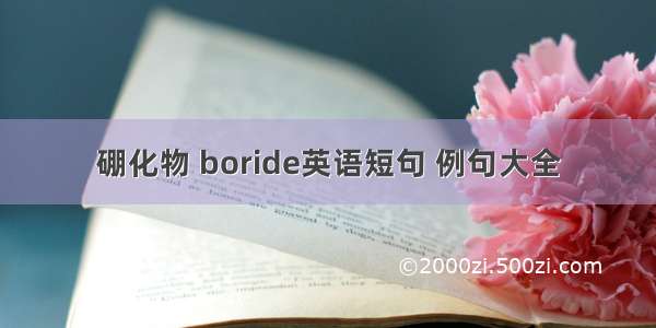 硼化物 boride英语短句 例句大全