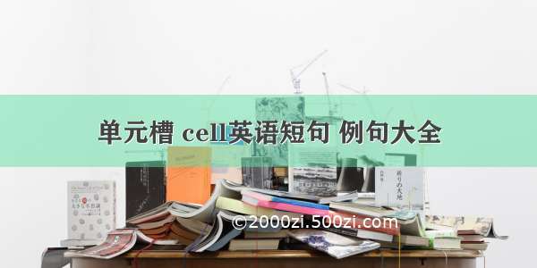 单元槽 cell英语短句 例句大全