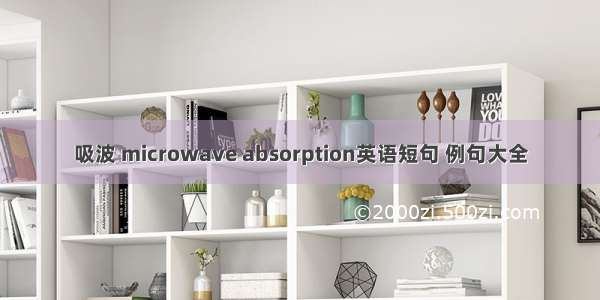 吸波 microwave absorption英语短句 例句大全