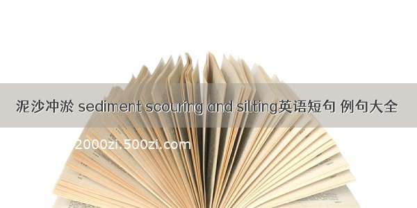 泥沙冲淤 sediment scouring and silting英语短句 例句大全