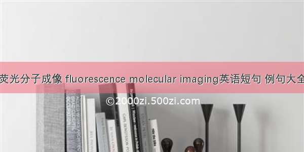 荧光分子成像 fluorescence molecular imaging英语短句 例句大全