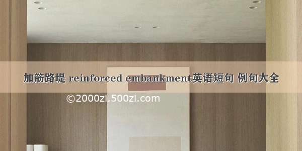 加筋路堤 reinforced embankment英语短句 例句大全