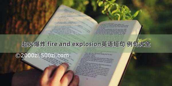 起火爆炸 fire and explosion英语短句 例句大全