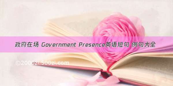 政府在场 Government Presence英语短句 例句大全