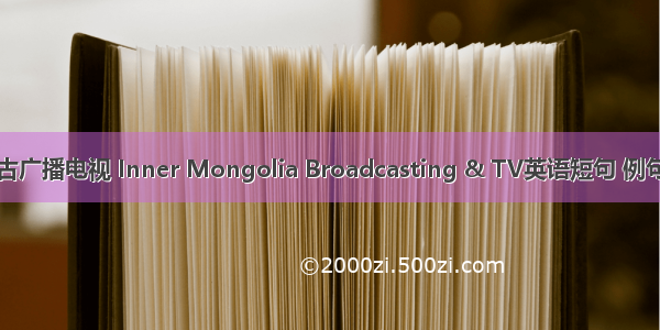 内蒙古广播电视 Inner Mongolia Broadcasting & TV英语短句 例句大全