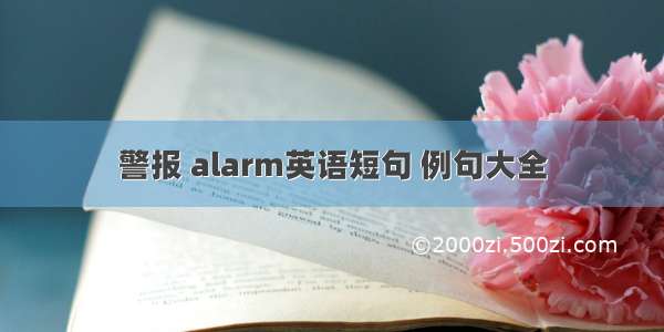 警报 alarm英语短句 例句大全