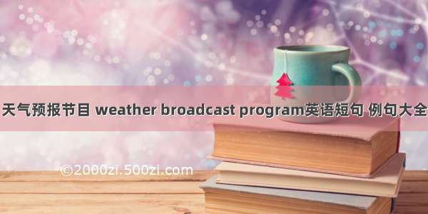 天气预报节目 weather broadcast program英语短句 例句大全